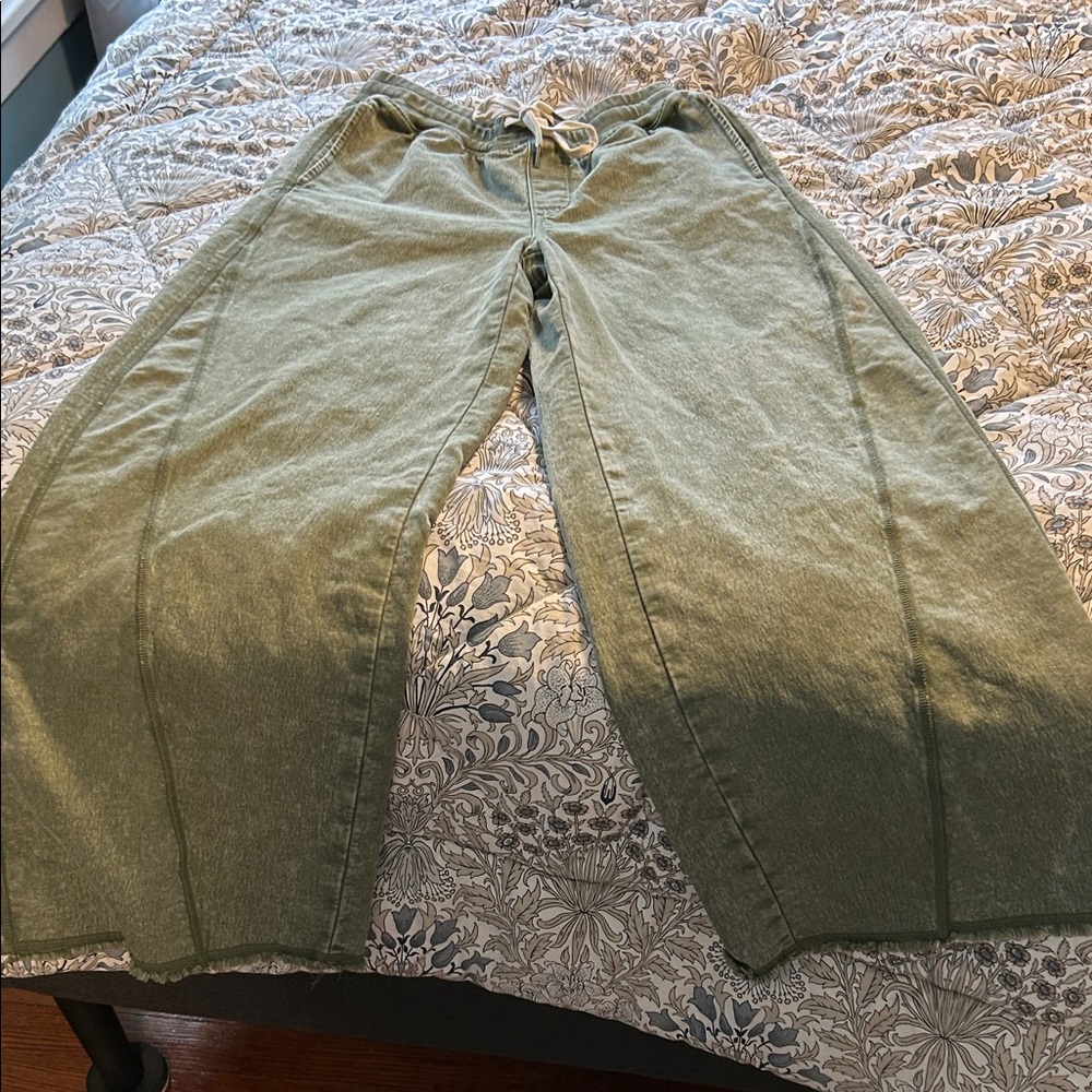Aerie Olive Wide Leg Pants